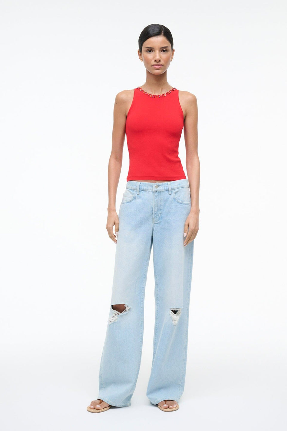 STAUD Reina Top Red Rose