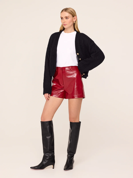 KITRI Kim Red Vinyl Shorts
