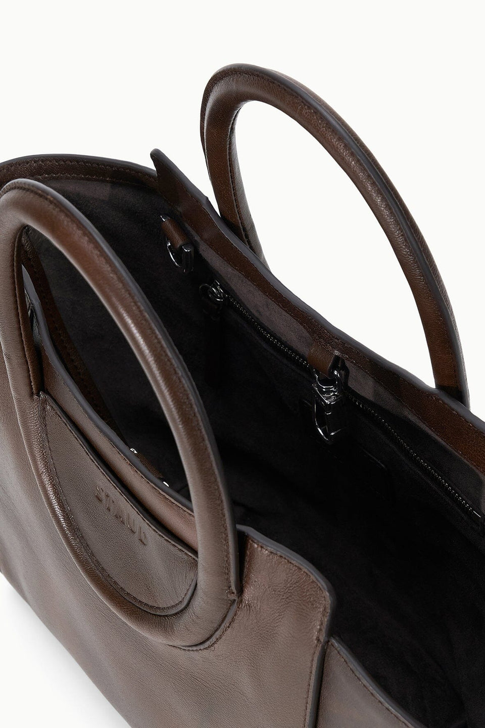 STAUD Maude Mini Tote Espresso Distressed