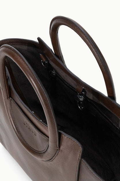 STAUD Maude Mini Tote Espresso Distressed