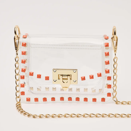The Jackie In Orange Clear Bag
