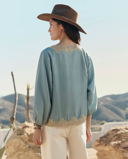 The Great The Long Sleeve Legacy Top in Faded Blue