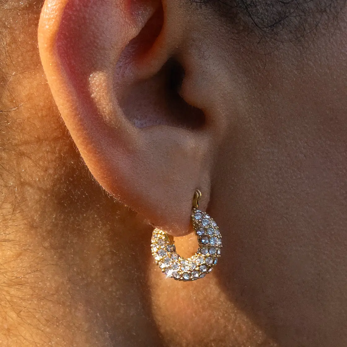 Shimmer Mini Hoops - 18K Gold Plated