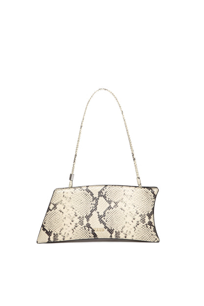 Staud Coco Shoulder Bag in White Snake