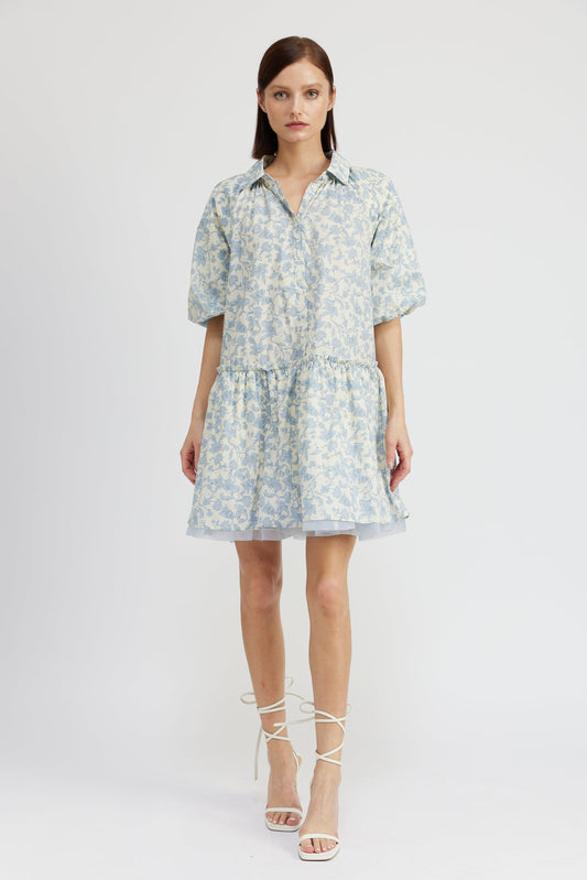 En Saison Egret Mini Dress