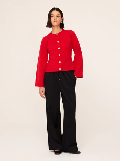 KITRI Cleo Red Knit Cardigan