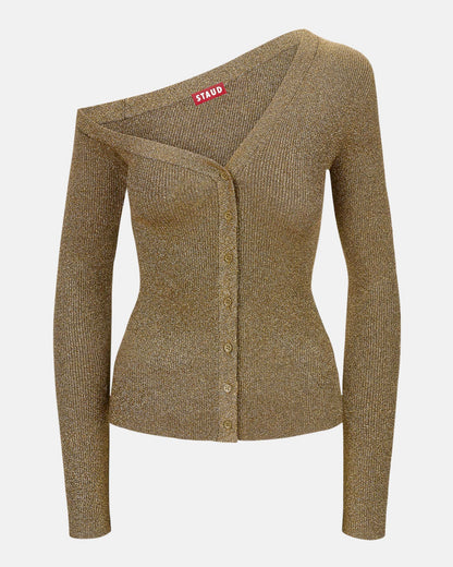 STAUD Craftsman Metalic Gold Sweater