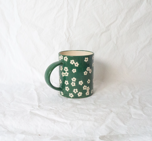 Scattered Petunia Mug - Emerald