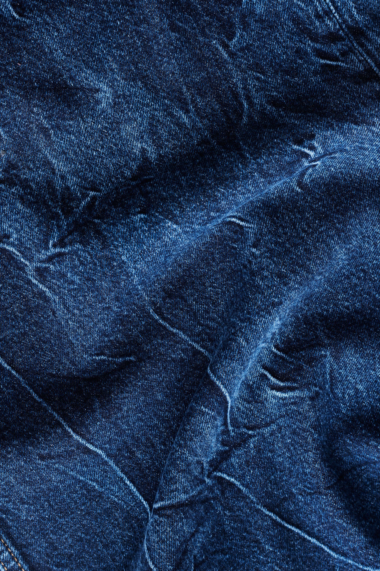 GANNI BLUE CRINKLED FUTURE DENIM MARRI JEANS