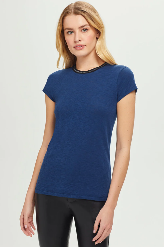 GOLDIE Silver Shimmer Tipped Ringer Tee