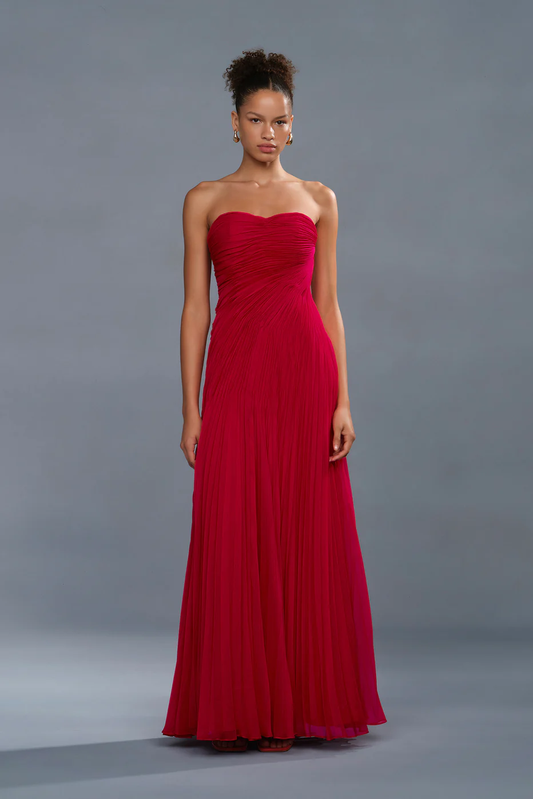 Amur Elea Asymmetrical Pleated Gown