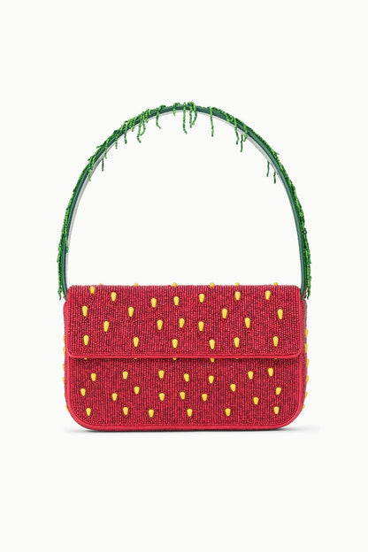 STAUD Tommy Beaded Bag Strawberry Dream