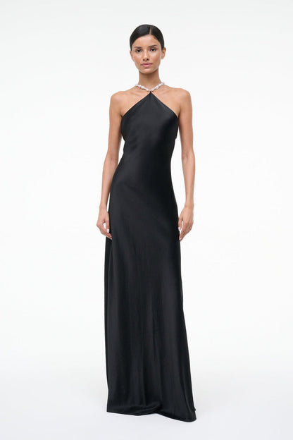 STAUD Cadence Black Dress