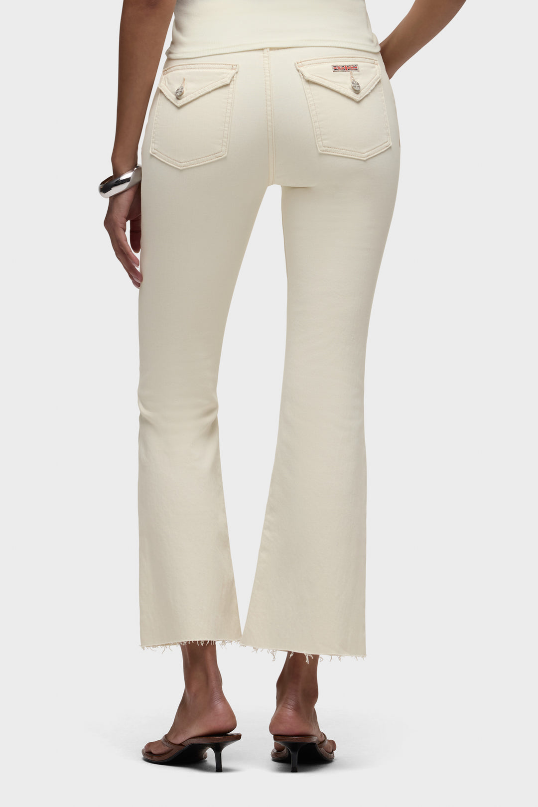 HUDSON Barbara High Rise Bootcut Crop Jeans - Ecru