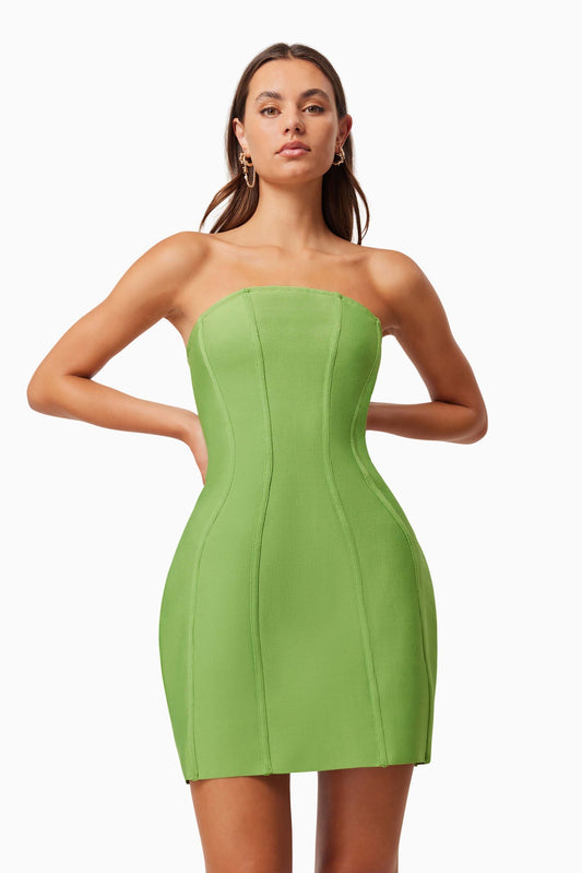 ELLIATT Rose Strapless Mini Dress In Green