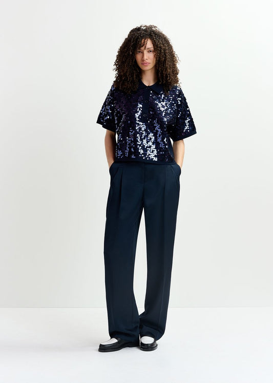 ESSENTIEL ANTWERP Glitz embroidered polo