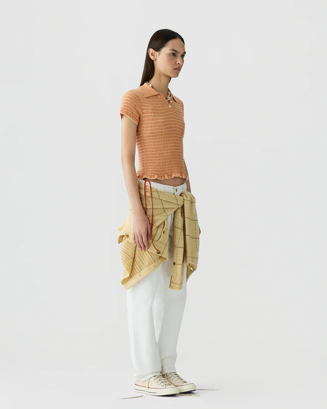 Guest in Residence Smocked Shrunken Polo - Nectar/Butter