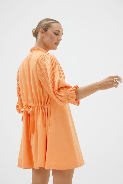 SOVERE FOCUS PLEAT SMOCK DRESS - PAPAYA