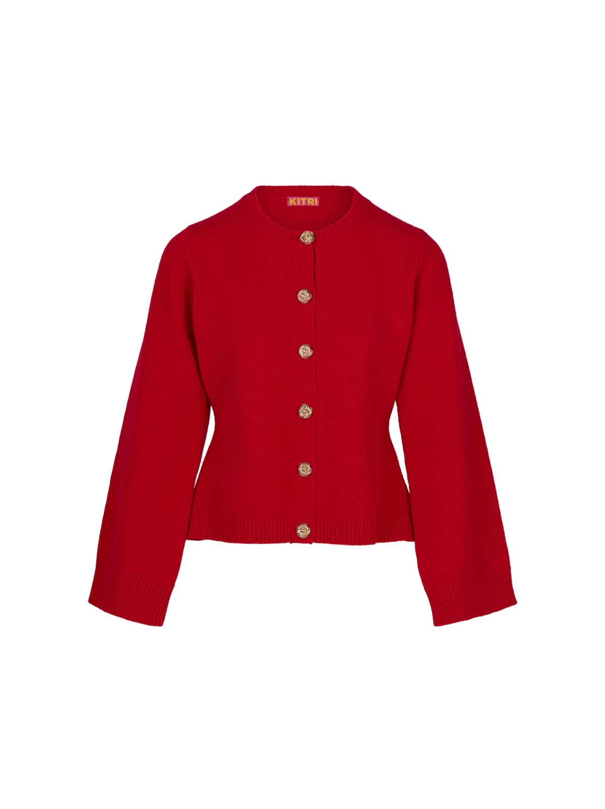 KITRI Cleo Red Knit Cardigan