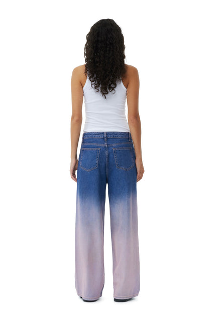 Ganni PURPLE BLEACH FUTURE DENIM WIDE JEANS
