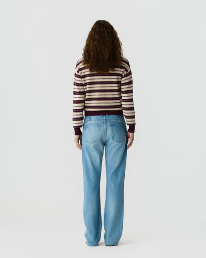 Guest In Residence Collegiate Stripe Polo Fig Combo