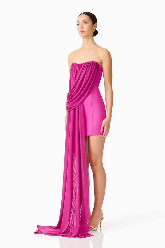 ELLIATT Chantal Pink Asymmetrical Mini dress