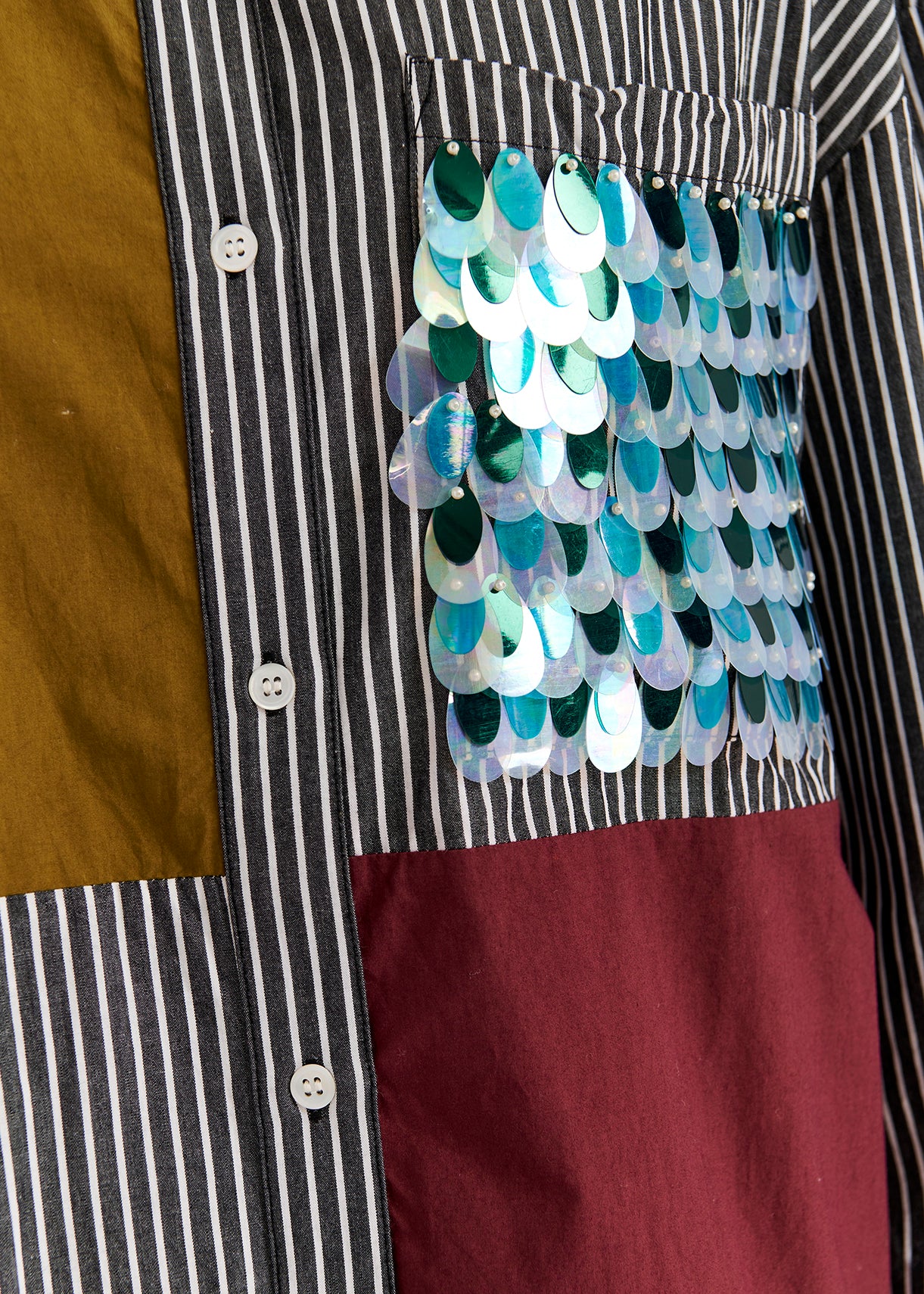 ESSENTIEL ANTWERP GLAM PATCHWORK SHIRT