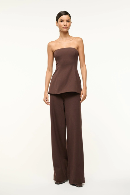 STAUD SILVIA TOP DARK CHOCOLATE