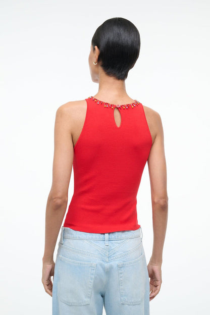 STAUD Reina Top Red Rose