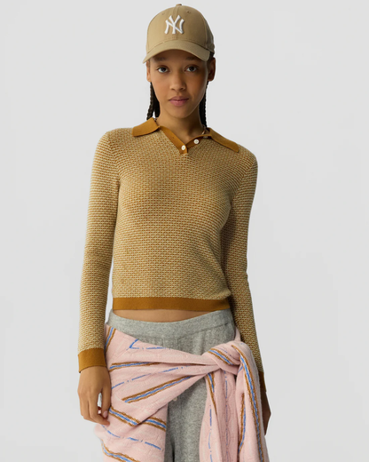 Guest in Residence Pique Shrunken Polo - Suede Combo