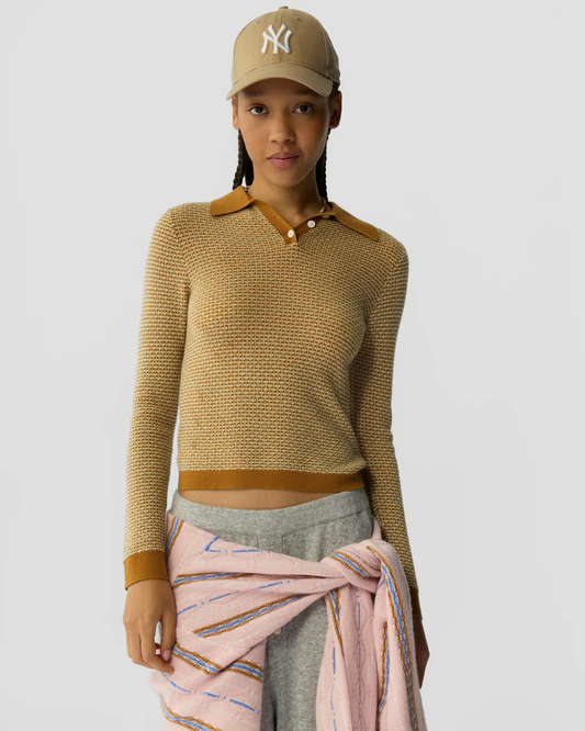 Guest in Residence Pique Shrunken Polo - Suede Combo