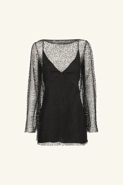Shona Joy Mona Long Sleeve Mini Dress - Black