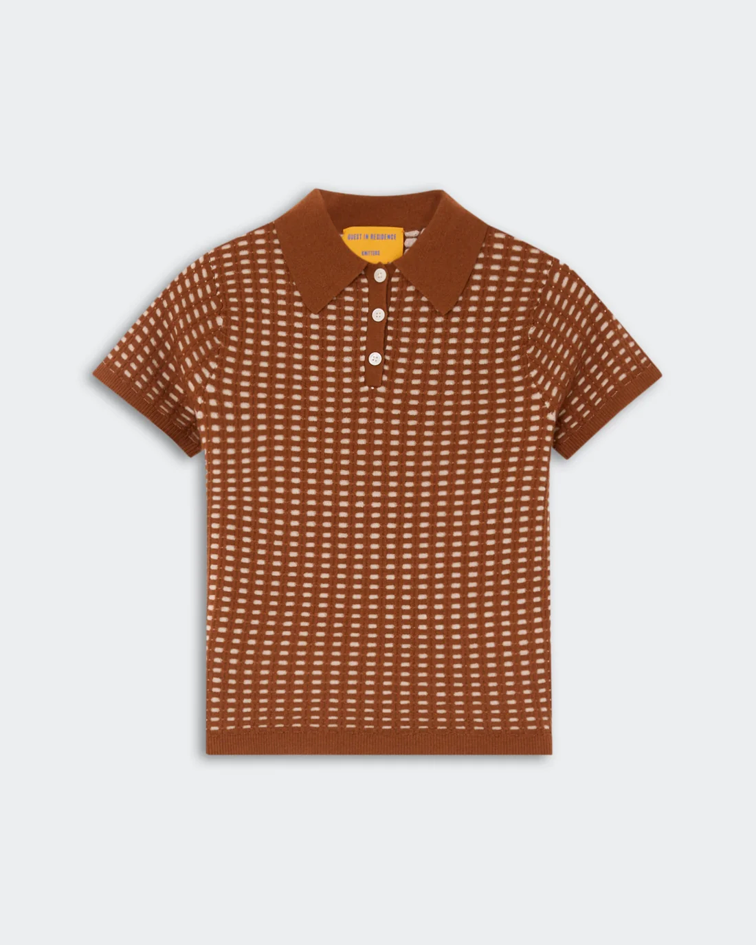 Guest in Residence Shrunken Waffle Polo - Burnt Sienna