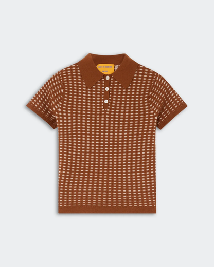 Guest in Residence Shrunken Waffle Polo - Burnt Sienna