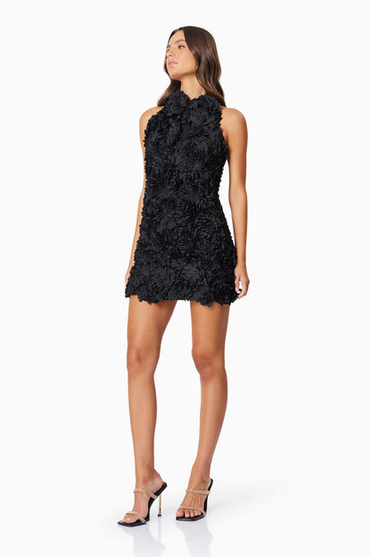 ELLIATT Megan Halter Neck Mini Dress In Black
