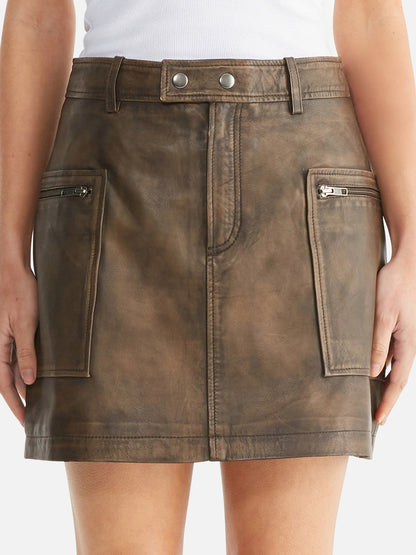 Ena Pelly Lennie Leather Mini Skirt