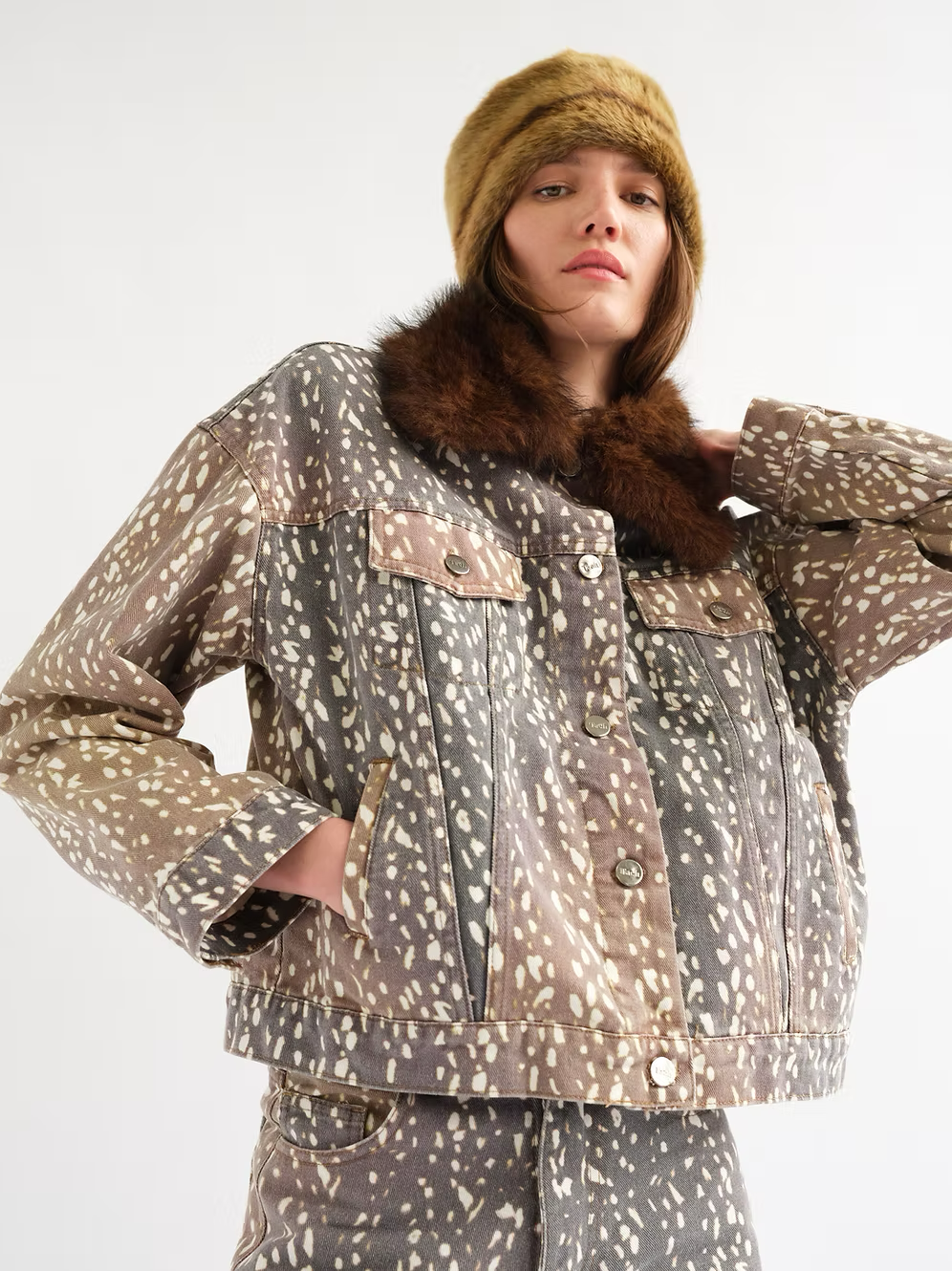 Tach Munar Printed Denim Jacket