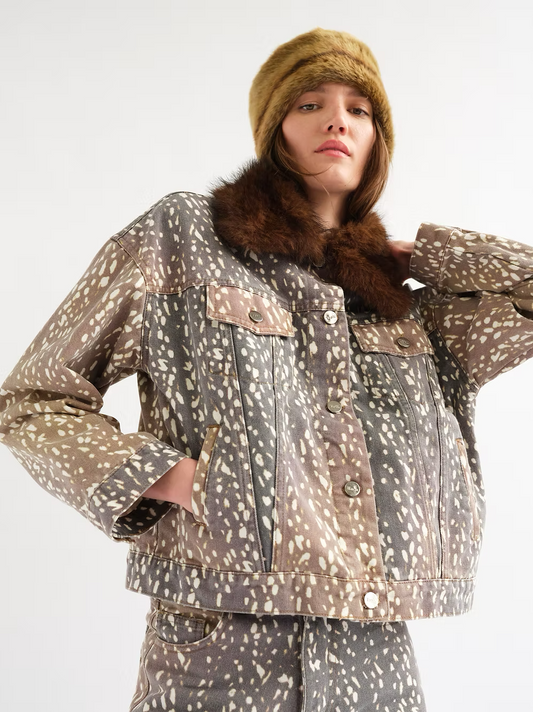 Tach Munar Printed Denim Jacket