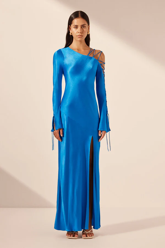 Shona Joy Nora Lace Detail Maxi Dress - Aqua