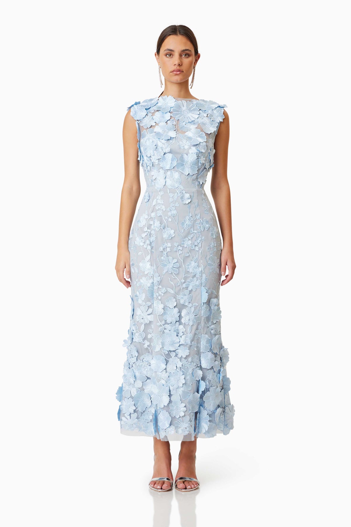 Elliatt Selene Cocktail Midi Dress Blue