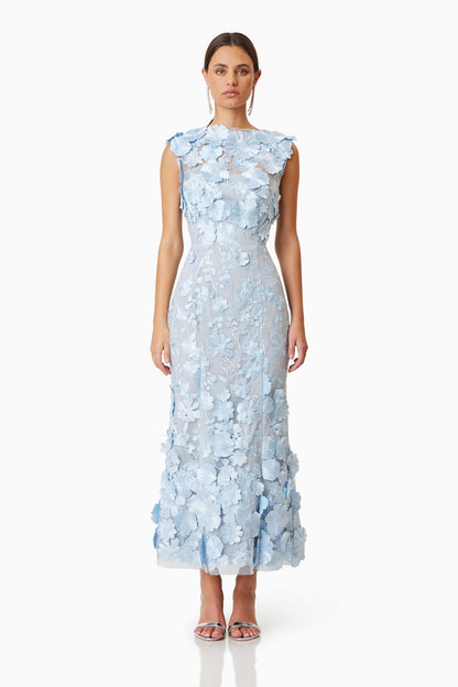 Elliatt Selene Cocktail Midi Dress Blue