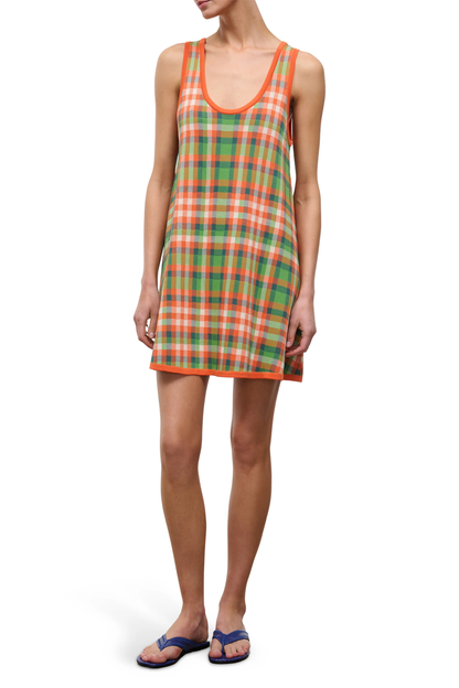 STAUD Piazza Mini Dress - Villa Plaid