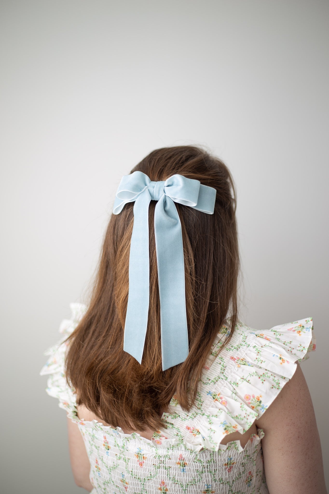 Judy Long Bow Barrette - Powder Blue
