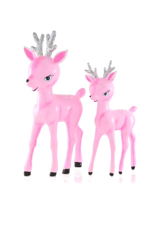Retro Deer - Pink - Set of 2