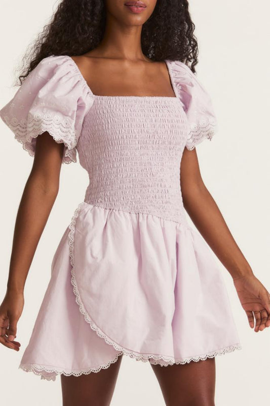 LoveShackFancy Asa Dress - Soft Iris