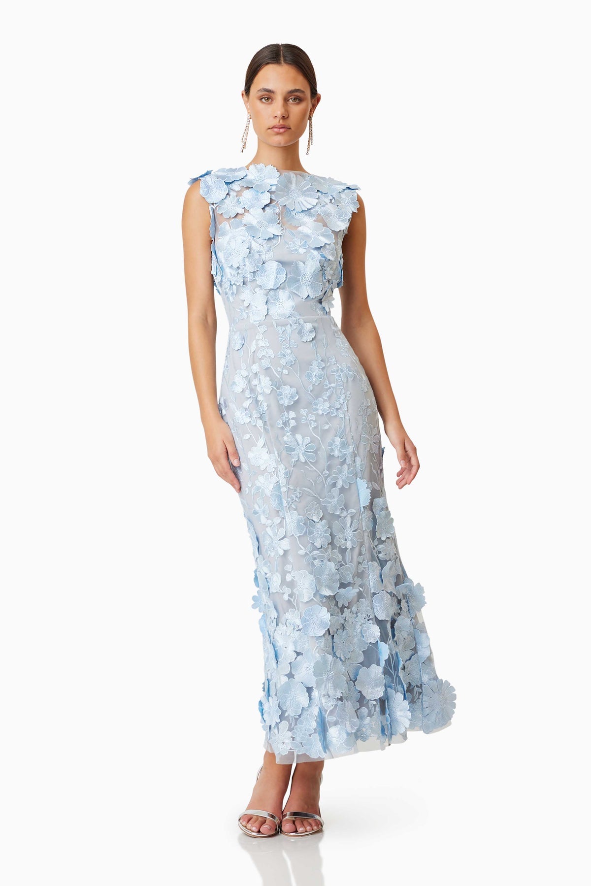 Elliatt Selene Cocktail Midi Dress Blue