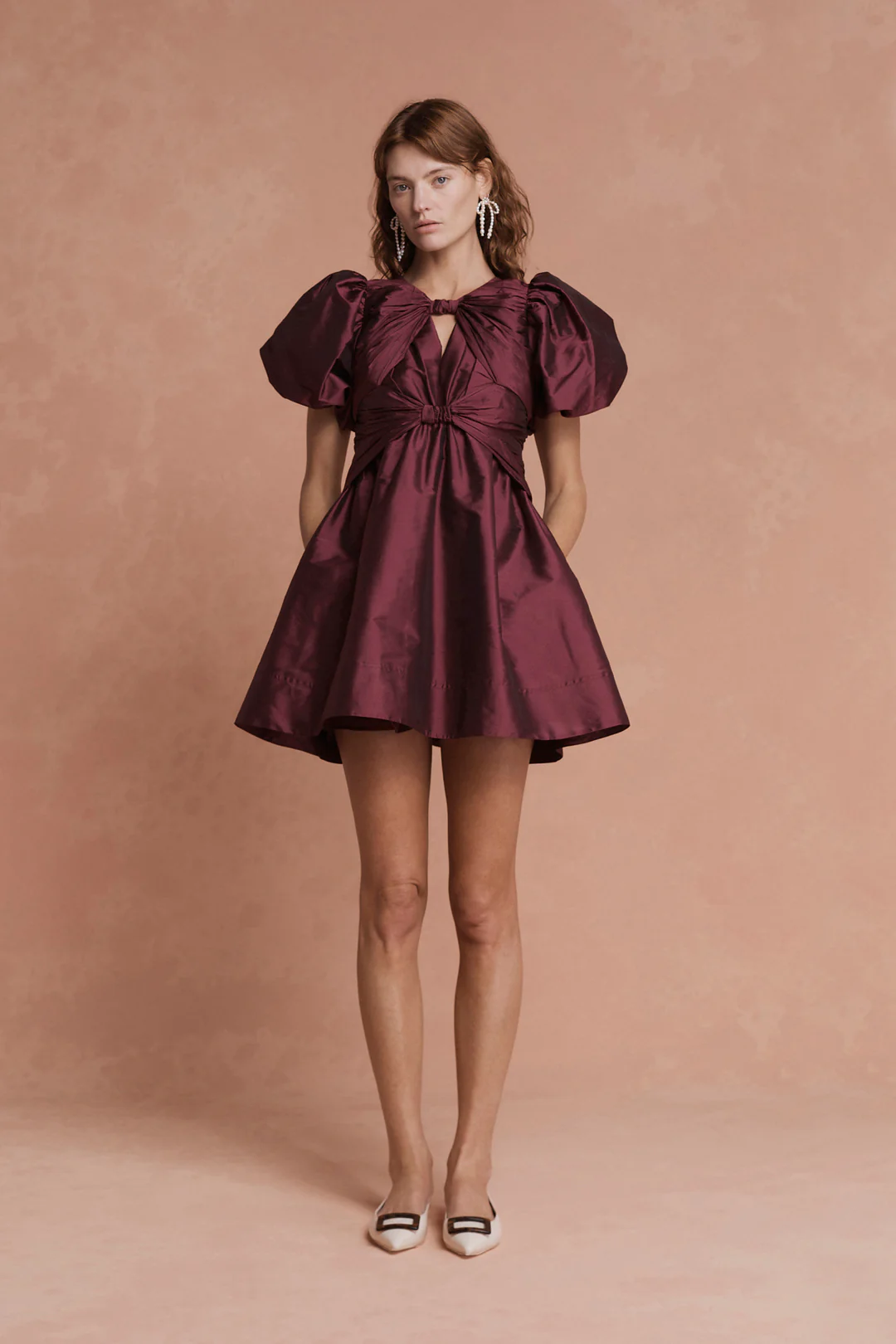 Lovaan Studios Iris Mini Dress In Plum, Size 10 Au