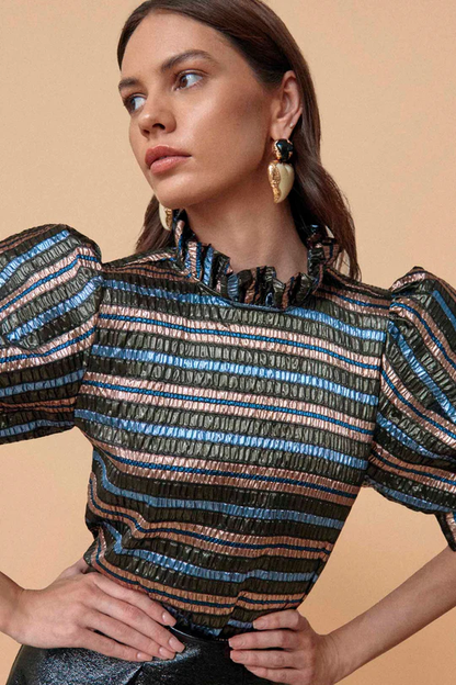HUNTER BELL STELLA TOP - FESTIVE STRIPE