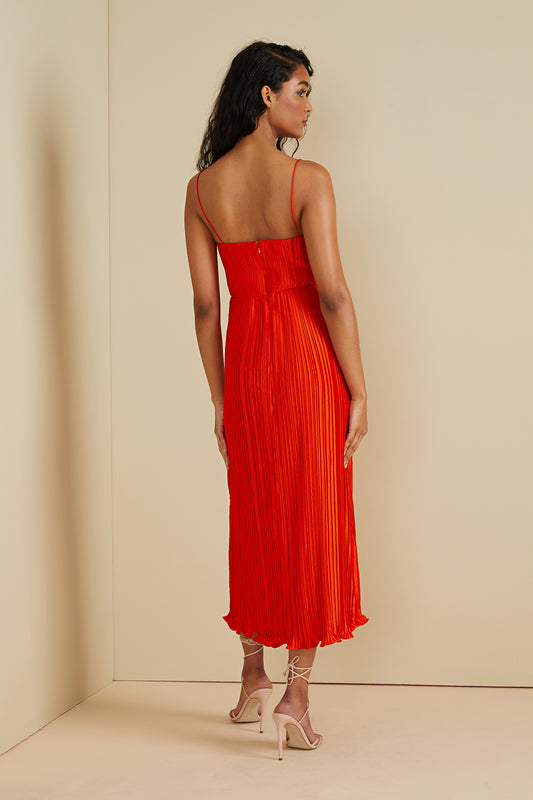 AMur Dannie Pleated Mii Dress - Crimson Red