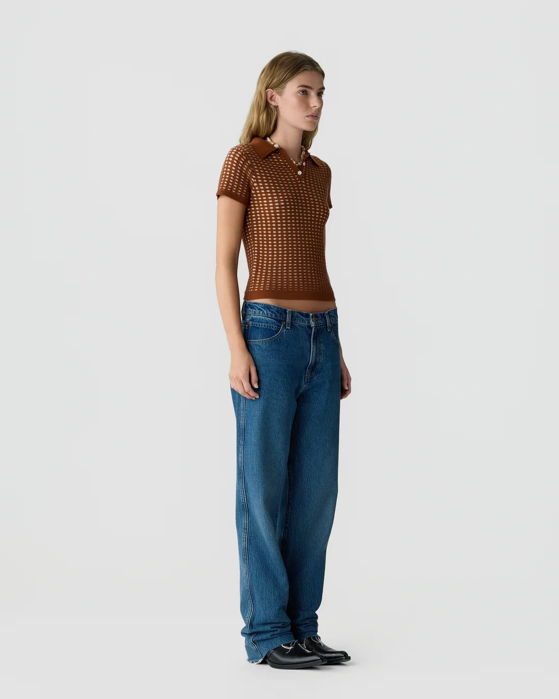 Guest in Residence Shrunken Waffle Polo - Burnt Sienna
